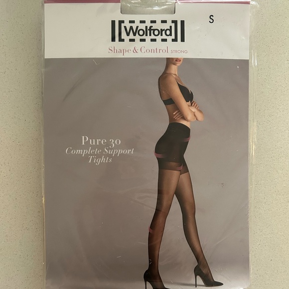 Wolford Pure 30 Complete Support Tights in Black - Picture 3 of 5
